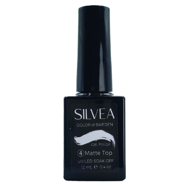 SILVEA Matte Seal Top Coat för gellack och nagellack – matt överlack med sammetslen finish