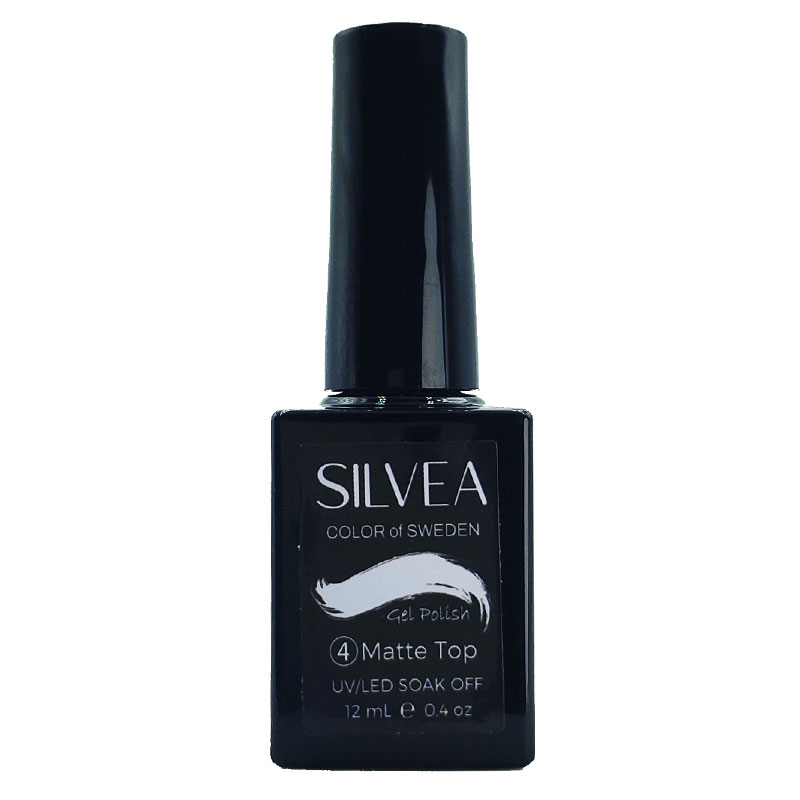 SILVEA Matte Seal Top Coat för gellack och nagellack – matt överlack med sammetslen finish